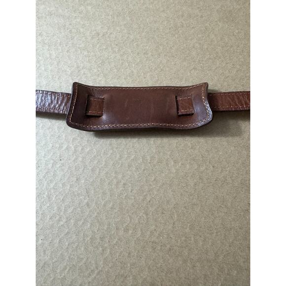 EDDIE BAUER 80s Brown Leather Crossbody Small Messenger Organizer Bag - Picture 10 of 11